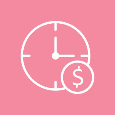 Dolarlık Saat Simgesi Soyut Arkaplanda İzole Edildi