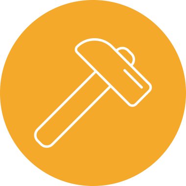 Çekiç Simgesi Soyut Arka Gruplandırmada İzole Edildi