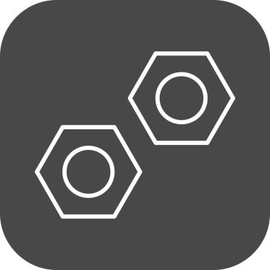 Soyut Arka Gruba Cıvata Simgesi İzole Edildi