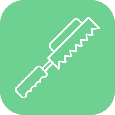 Fretsaw Simgesi Soyut Arka Gruplandırmada İzole Edildi