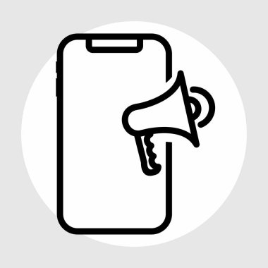  Mobil Pazarlama Simgesi Soyut Arka Gruplandırmada İzole Edildi