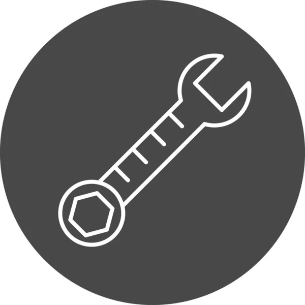 Wrench Spanner Icon Isolated Abstract Backgroun — Stock Vector