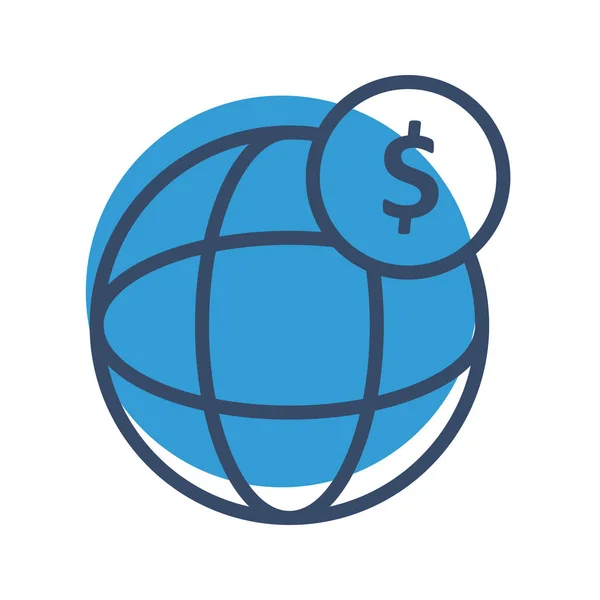 Icono Venta Mundial Aislado Fondo Abstracto — Vector de stock