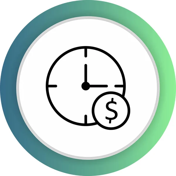 Иконка Долларовые Часы Выделенная Абстрактном Фоне — стоковый вектор