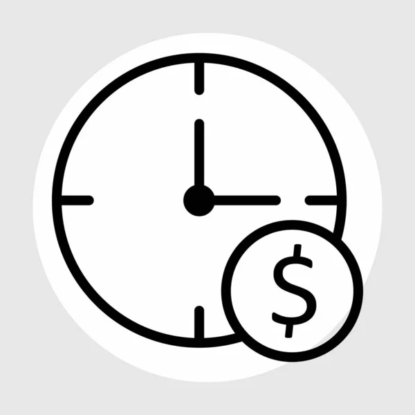 Dollar Clock Icône Isolé Sur Backgroun Abstrait — Image vectorielle