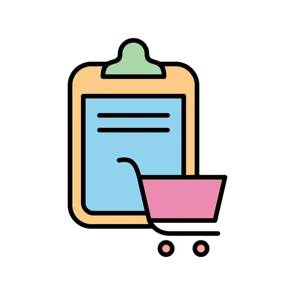 Icono Lista Compras Aislado Fondo Abstracto — Vector de stock