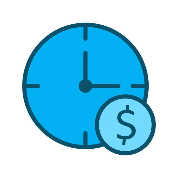 Reloj Dólar Icono Aislado Fondo Abstracto — Vector de stock