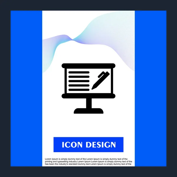 Exam Icon Isolated On Abstract Background — Stock Vector