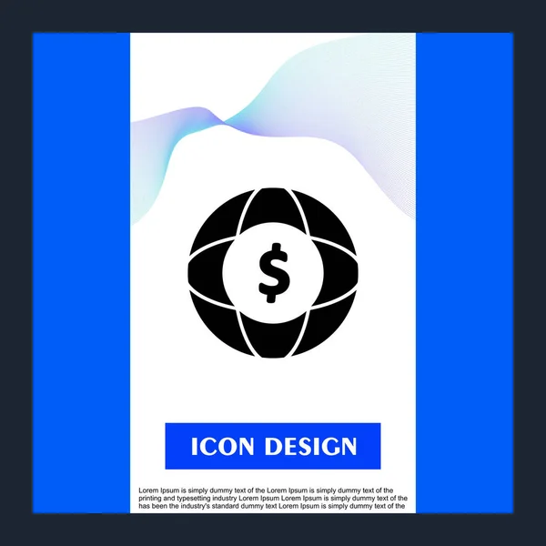 Icône de vente mondiale isolé sur fond abstrait — Image vectorielle