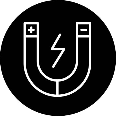 Mıknatıs simgesi soyut bir grupta izole edildi