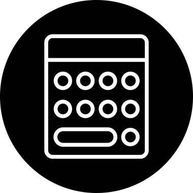 Hesaplayıcı simgesi soyut arkaplan grubunda izole edildi