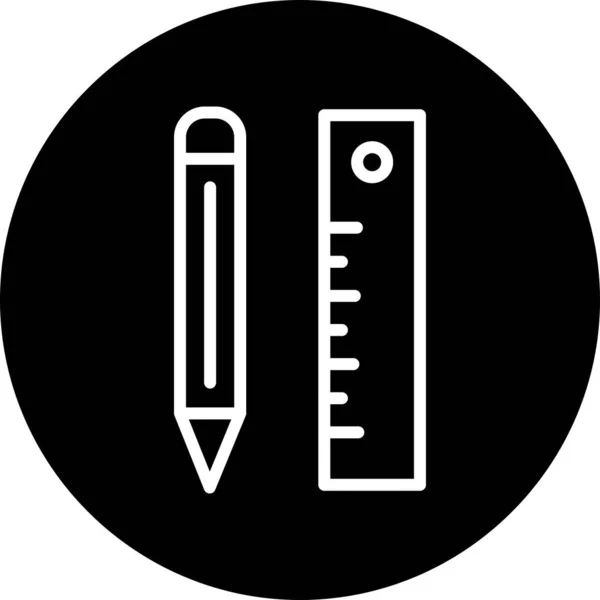 Pencil Ruler Icon Isolated Abstract Backgroun — ストックベクタ