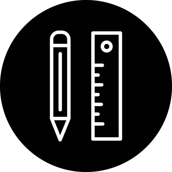 Lápis Ícone Régua Isolado Backgroun Abstrato —  Vetores de Stock