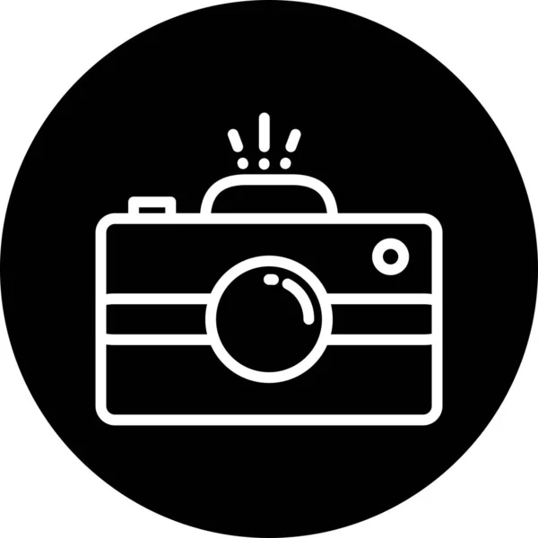 Иконка Камеры Изолирована Абстрактном Бэкгрунте — стоковый вектор