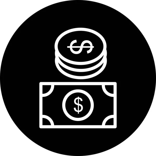 Ikona Waluty Izolowana Abstrakcyjnym Tle — Wektor stockowy