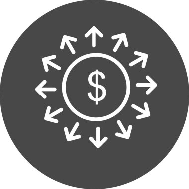 Soyut grupta izole edilmiş hızlı para simgesi