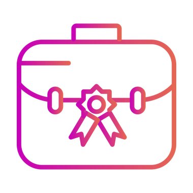 Evrak çantası simgesi soyut bir grupta izole edildi