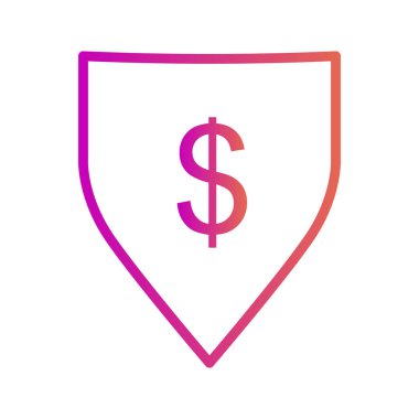 Dolar Kalkanı simgesi soyut bir grupta izole edildi