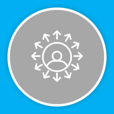 Soyut arkaplan grubunda kullanıcı simgesi izole edildi