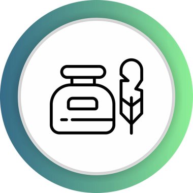 Soyut grupta mürekkep simgesi izole edildi