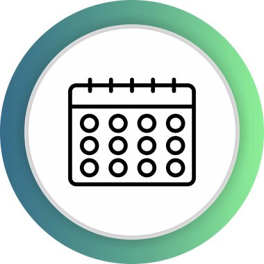 Takvim Simgesi Soyut Arka Gruplamada İzole Edildi