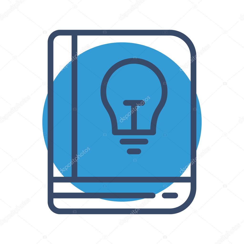 Creative Book icon isolated on abstract backgroun