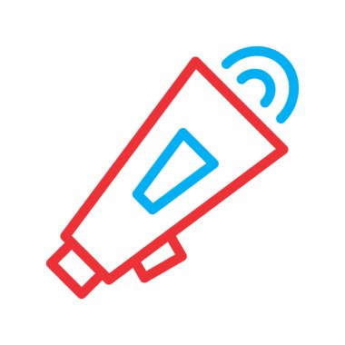 Gürültülü hoparlör simgesi soyut arka grupta izole edildi