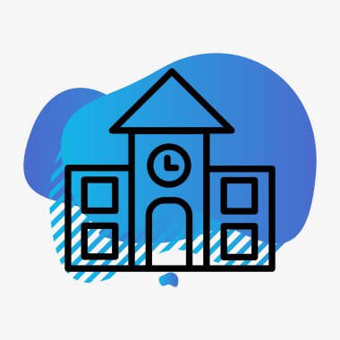 Okul simgesi soyut bir grupta izole edildi