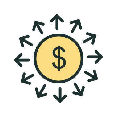 Soyut grupta izole edilmiş hızlı para simgesi