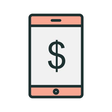 Çevrimiçi pazarlama simgesi soyut arka grupta izole edildi