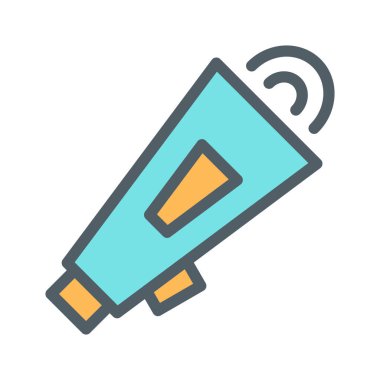 Gürültülü hoparlör simgesi soyut arka grupta izole edildi