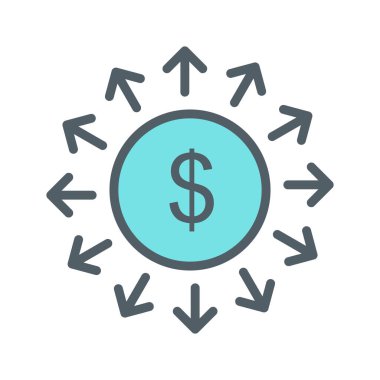 Soyut grupta izole edilmiş hızlı para simgesi