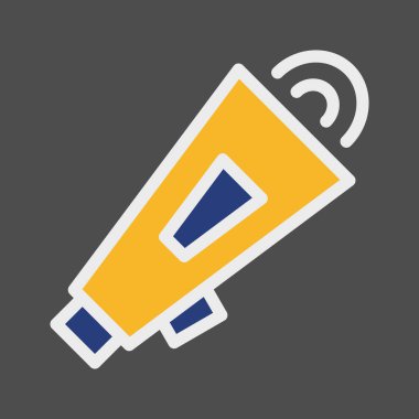 Gürültülü hoparlör simgesi soyut arka grupta izole edildi