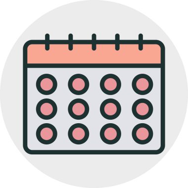 Takvim simgesi soyut arkaplanda izole edildi