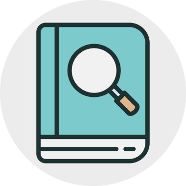 Soyut arkaplanda arama kitabı simgesi izole edildi