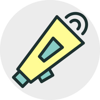 Yüksek sesli hoparlör simgesi soyut arkaplanda izole edildi