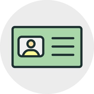 Kimlik kartı simgesi soyut arkaplanda izole edildi