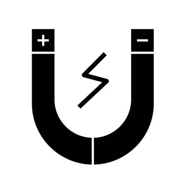 Mıknatıs simgesi soyut arkaplanda izole edildi