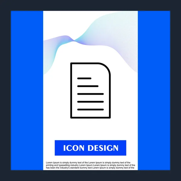 Document Pictogram Geïsoleerd Abstracte Backgroun — Stockvector