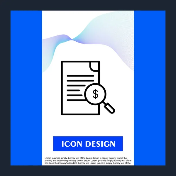 Dollar Icône Document Isolé Sur Backgroun Abstrait — Image vectorielle