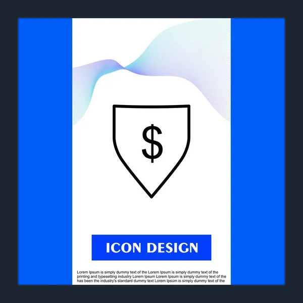 Dollar Shield Icon Isolated Abstract Backgroun — Stock Vector