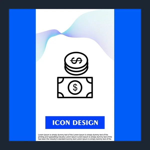 Icono Moneda Aislado Sobre Fondo Abstracto — Vector de stock