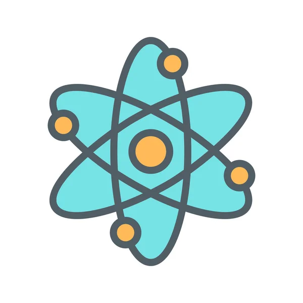 Icona Atomica Isolata Backgroun Astratto — Vettoriale Stock