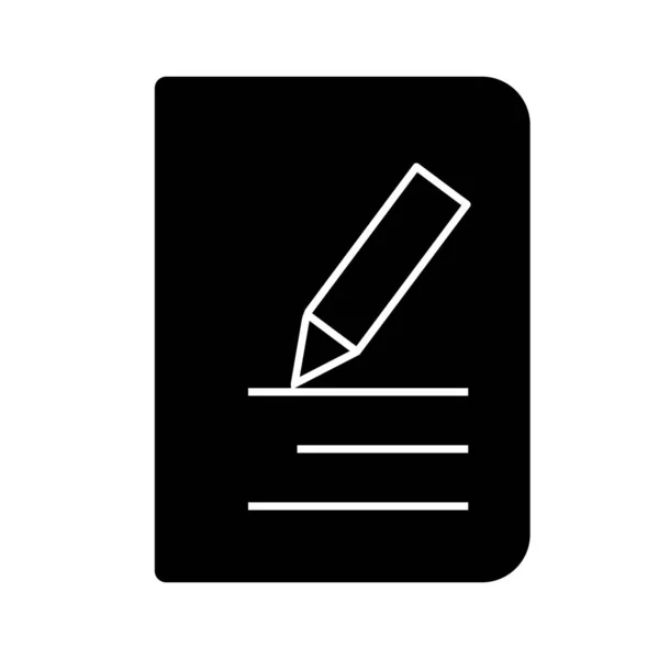 Dokument-Symbol isoliert auf abstraktem Hintergrund bearbeiten — Stockvektor
