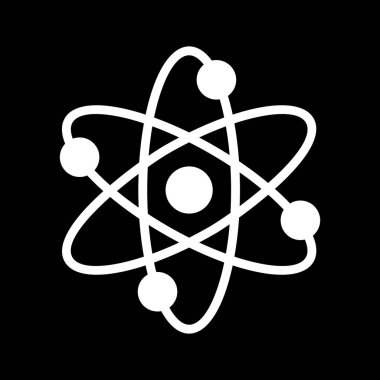 Atom simgesi soyut arkaplanda izole edildi