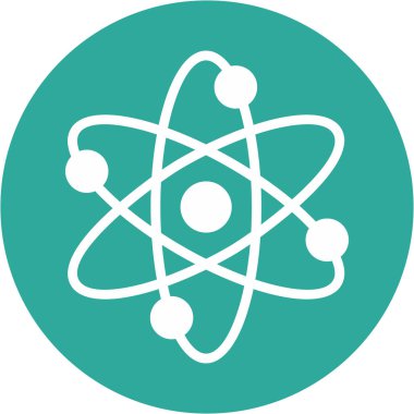 Atom simgesi soyut arkaplanda izole edildi