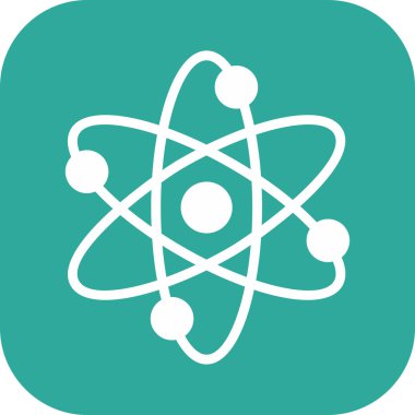 Atom simgesi soyut arkaplanda izole edildi