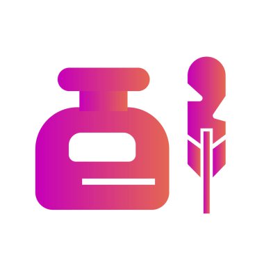 Soyut arkaplanda mürekkep simgesi izole edildi