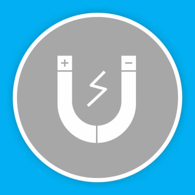 Mıknatıs simgesi soyut arkaplanda izole edildi