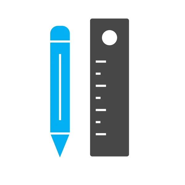 Pencil & Ruler icon isolated on abstract background — Stock Vector